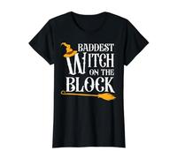 Baddest Witch on The Block T-Shirt Graphique avec Valeur, Femme, Noir, XS