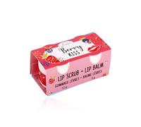 BadeFee Soin des lèvres Duo « Berry Kiss » - Baume à lèvres et gommage à lèvres avec beurre de karité et cire d'abeille, aide contre les lèvres gercées et sèches, sans microplastique et sans cruauté