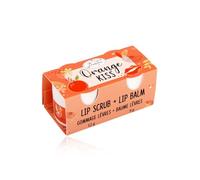 BadeFee Soin des lèvres Duo « Orange Kiss » - Baume à lèvres et exfoliant pour les lèvres avec beurre de karité et cire d'abeille, aide contre les lèvres gercées et sèches, sans microplastique et sans