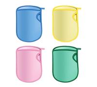 Badehandschuh - 4X Peelinghandschuhe Für Dusche | Atmungsaktive Saugfähige Spahandschuhe Sanfte Massage Für Empfindliche Haut Wiederverwendbar Mit Reiseetui