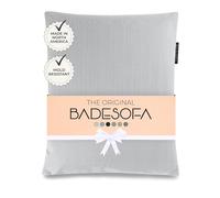 BADESOFA® Coussin de bain taille S, de qualité supérieure, confortable, à séchage rapide, fabriqué en UE, lavable, gris, s'adapte à toutes les baignoires