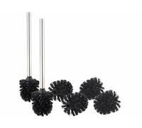 BadeStern 2 brosses WC en acier inoxydable avec 6 têtes de rechange Ø 8 cm - Noir