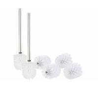BadeStern 2 brosses WC en acier inoxydable avec têtes de rechange Ø 8 cm - Blanc