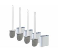 BadeStern 4 brosses pour WC en silicone - coloris blanc/gris