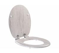 BadeStern Abattant de WC forme O avec frein de chute - aspect bois clair