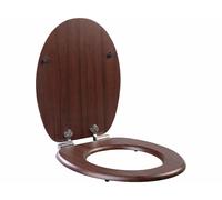 Abattant de WC forme O avec frein de chute - aspect bois sombre [BadeStern]