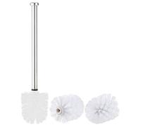 Brosse WC en acier inoxydable avec têtes de rechange Ø 7 cm - Blanc Blanc