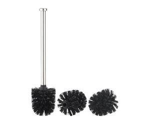 BadeStern Brosse WC en acier inoxydable avec têtes de rechange Ø 7,5 cm - Noir