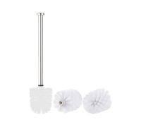 BadeStern Brosse WC en acier inoxydable avec têtes de rechange Ø 7,5 cm – Blanc