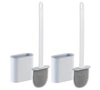 BadeStern 2 brosses pour WC en silicone - coloris blanc/gris