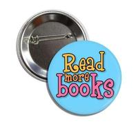 Badge à bouton « Read More Books » « Fun Reading Is Fundamental I love Books », Aluminium, Aluminium