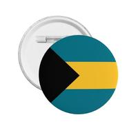 Badge à bouton rond avec inscription « I Stand » - Motif drapeau des Bahamas, L, Plastique