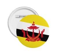 Badge à bouton rond avec inscription « I Stand » - Motif drapeau du Brunei, M, Plastique