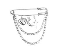Badge à chaîne tendance à suspendre - Broche polyvalente - Broche tendance en forme d'étoile pour homme et femme pour les personnes à la pointe de la mode, taille unique, Comme décrit
