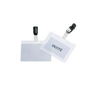 Badge A Clip + Bretelle Plastifiable 54x90mm - Boite De 25