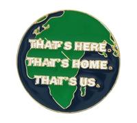 Badge à épingle à motif de bus et terre verte pour revers, chemise ou sac, Normale, Métal non précieux