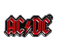 Badge à épingle AC/DC en émail (logo) 1,5 cm x 3 cm - Produit officiel, taille unique, Émail, métal, argent, Sans pierre précieuse