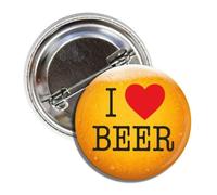 Badge à épingle avec inscription « I Love Beer » - Thème buveur de bière - 3,8 cm