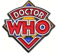 Badge à épingle Doctor Who classique en émail avec logo de la série télévisée britannique, motif diamant rouge et bleu, construction en métal, accessoire de collection de 3 cm avec dos épingle