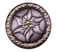 Badge à épingle en émail 2,3 cm troupes de montagne Edelweiss Elite Wehrmacht 2,3 cm, 0.9 inches wide, Émail, émail