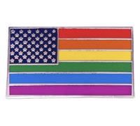 Badge à épingle en émail LGBTQ drapeau américain des États-Unis Gay Queer Pride Rights Rainbow Flag LGBTQ 3 cm, 1.2 Inches, Émail, émail