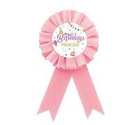 Badge à épingle en fer blanc rose pour fille, badge de récompense d'anniversaire pour fille, décoration de fête d'anniversaire sur le thème de la petite princesse