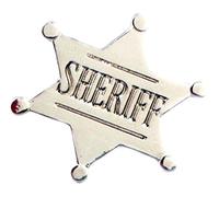 Badge à épingle en métal émaillé (25 mm) Étoile de Sherif Wild West (finition chromée)
