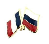 Badge à épingle en métal émaillé France Russie France Russe UE, 0, Métal, 0