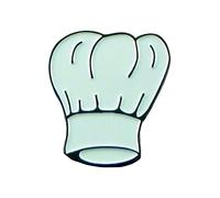 Badge à épingle en métal émaillé Toque de chef Blanc