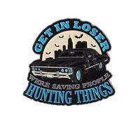 Badge à épingle « Get In Loser We're Hunting Things », taille unique, Métal