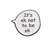 Badge à épingle « It's OK NOT TO BE OK » - Cadeau de sensibilisation à la santé mentale, Zinc