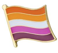 Badge à épingle LGBTQ en métal émaillé LGBTQ - 1,9 cm x 1,6 cm - Drapeau lesbien en émail dur - Symbole d'identité LGBTQ+ pour veste