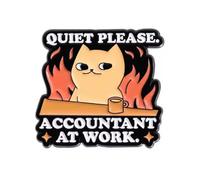 Badge à épingle Quiet Please Accountant At Work, taille unique, Métal