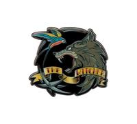 Badge à épingle The Witcher en émail - Collection officielle limitée avec symboles Geralt Loup blanc, hirondelle Ciri et obsidienne Yennefer - Numéroté individuellement (9 995 dans le monde)