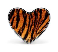 Badge à motif rayé tigre - Broche tendance en forme de cœur - Broche en métal exquise - Décoration en forme de cœur pour vêtements, sac à dos, chapeaux, vestes