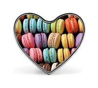 Badge à pâtisserie aromatisé macaron en forme de cœur, joli porte-badge d'identification pour woker, broche en métal, épinglettes en forme de cœur d'amour pour homme et femme, cadeau de médecin, sacs