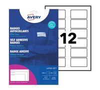 Avery - Badges adhésifs en textile L4782-20 - 240 pièces - 40 x 75 mm - Blanc