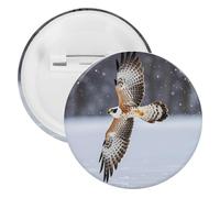 Badge aigle blanc volant rond en métal, broche légère pour sac à dos, épingles à boutons tendance pour chemises, vestes, châle, manteau, unisexe, 5PCS, Fer blanc, épingles rondes en métal