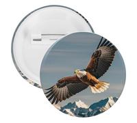 Badge aigles rond en métal, broche légère pour sac à dos, épingles à boutons tendance pour chemises, vestes, châle, manteau, unisexe, 12PCS, Fer blanc, épingles rondes en métal