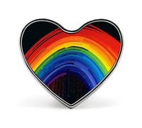 Badge arc-en-ciel en forme de cœur, joli porte-badge d'identification pour woker, broche en métal, épinglettes en forme de cœur d'amour pour homme et femme, cadeau de médecin, sacs à dos et