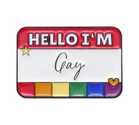 Badge arc-en-ciel LGBT personnalisé avec boîte de dialogue pour revers, Normale, Métal non précieux