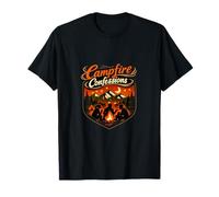Badge Art Campfire Confessions Camping Mountain T-Shirt