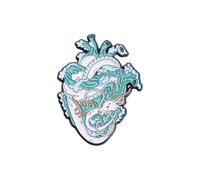 Badge artistique en forme de cœur de dessin animé - Accessoire tendance - Texture acrylique - Convient pour un usage quotidien ou des cadeaux spéciaux, Acrylique