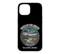 Badge Aurora Ours de l'Alaska Portes de l'Arctique National Park Coque pour iPhone 15