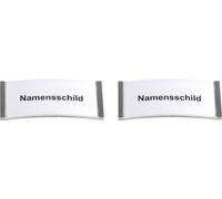 Badge avec aimant 'métal', 70 x 30 mm, argent/mat (2 pièces)