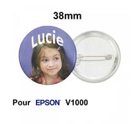 Badge avec épingle GAMAX Ø38mm - pour Epson V1000 - Lot de 100