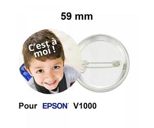 Badge avec épingle GAMAX Ø59mm - pour Epson V1000 - Lot de 100