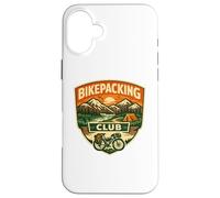 Badge Bikepacking Club Mountain Camp Bicycle Adventure Coque pour iPhone 16 Plus