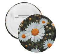 Badge bohème en métal rond en forme de marguerite, broche légère pour sac à dos, épingles à boutons tendance pour chemises, vestes, châle, manteau, unisexe, 20pcs, Fer blanc, épingles rondes en métal