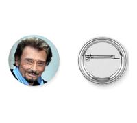 Badge broche pins johnny hallyday tête personnage chant chanteur danse 37mm handmade cadeau